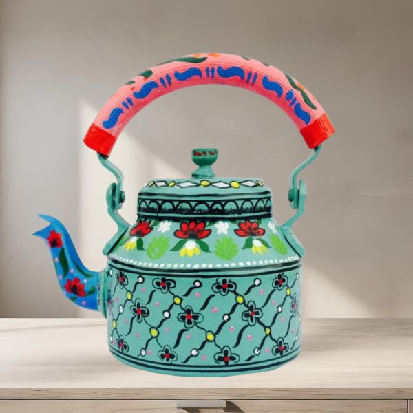 Hand Painted Designer Aluminium Kettle for Tea/Coffee, Home Décor& Gift Purpose.